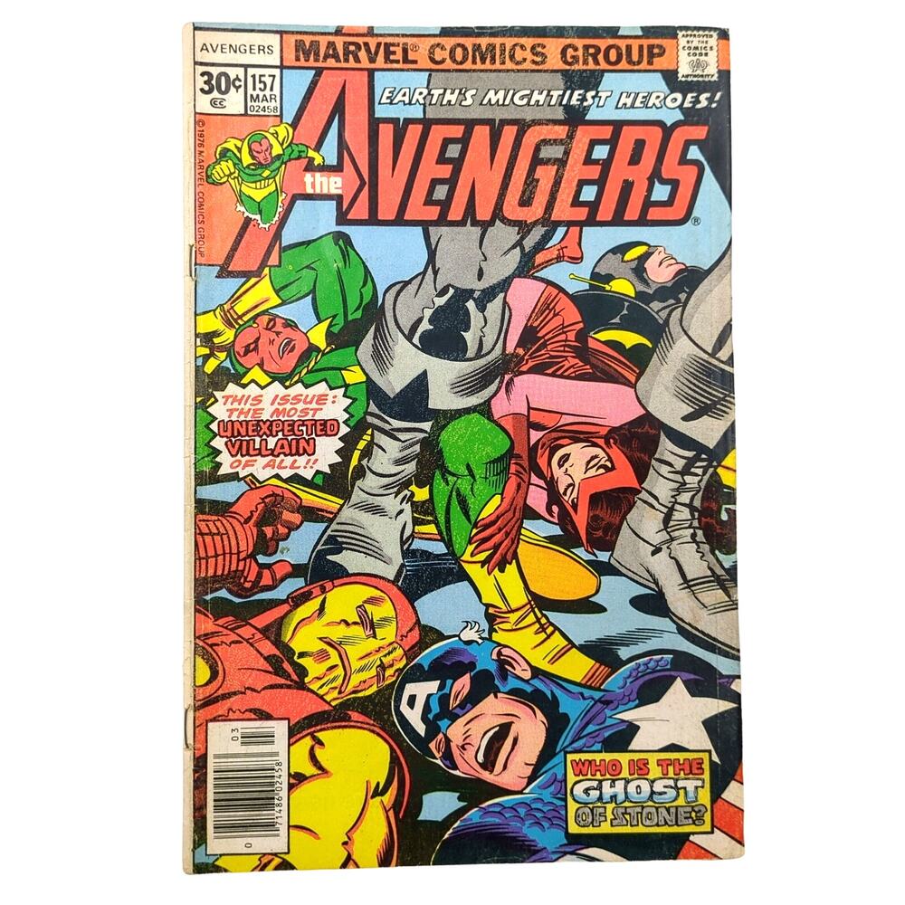 The Avengers # 157 FN New Villain : Ghost Of Stone Marvel Comics Captain America